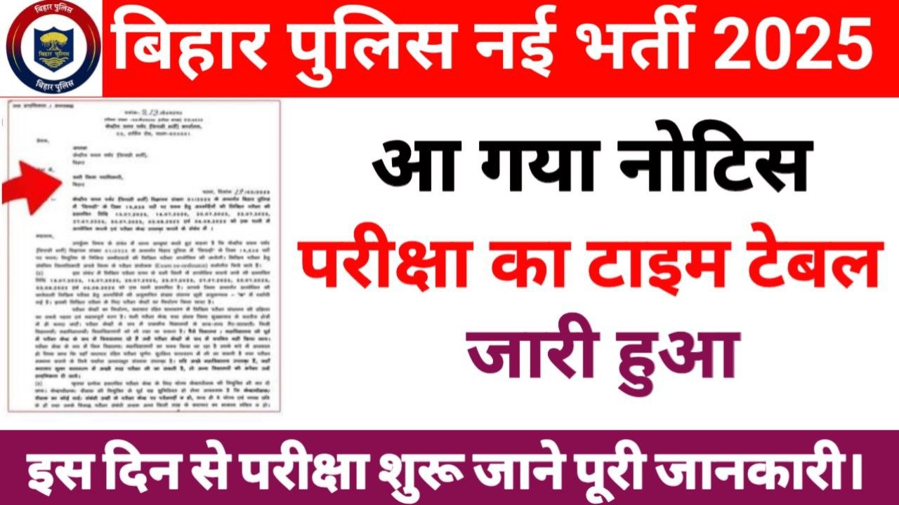 Bihar Police Constable Exam Date 2025